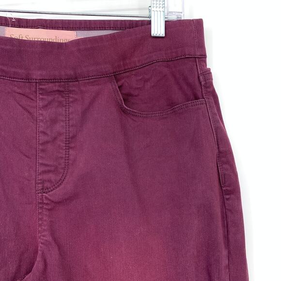 Soft Surroundings Jegging Jean Womens Sz M Pull On Elastic Waist Purple Dye Wash - Picture 3 of 7